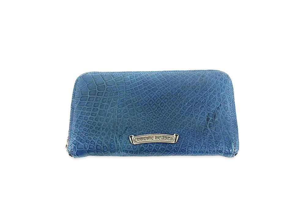 Chrome Hearts REC F Alligator Zip Around Wallet "Blue"