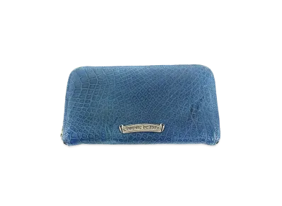 Chrome Hearts REC F Alligator Zip Around Wallet "Blue"