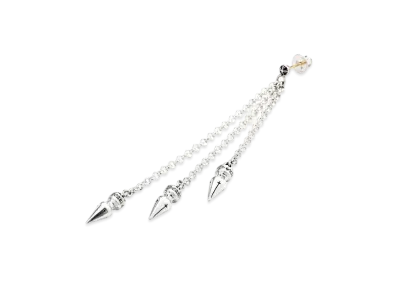 Chrome Hearts Chain Spike 3 Drop Earrings L "Silver"