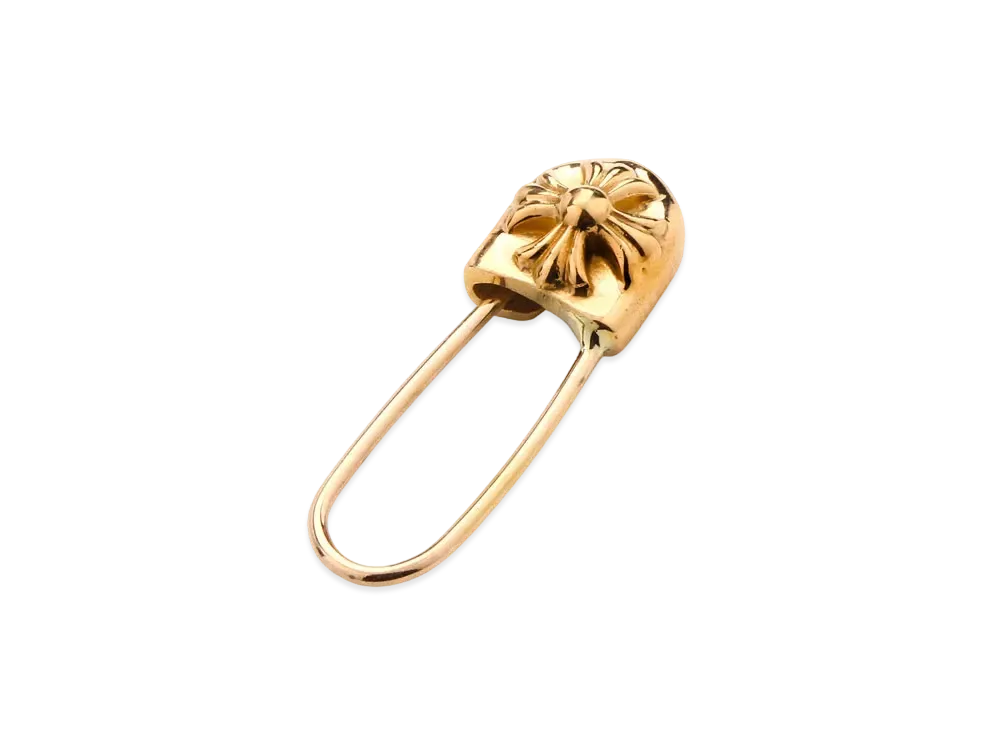Chrome Hearts 22K Safety Pin CH Plus Earrings (for Left ear) "Gold"