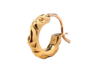 Chrome Hearts 22K Hoop Scroll Tiny Earrings "Gold"