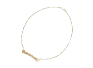 Chrome Hearts 22K Scroll Label Roll Chain Necklace "Yellow Gold"