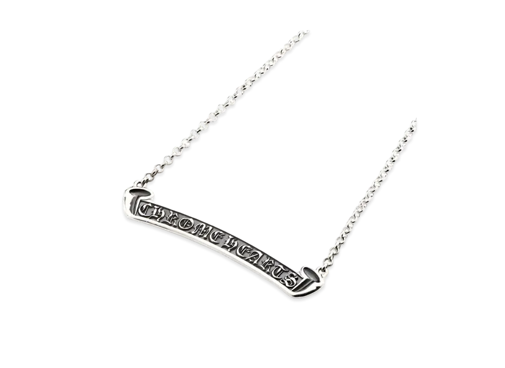 Chrome Hearts Scroll Label Necklace Chain 45cm (18 inch) "Silver"