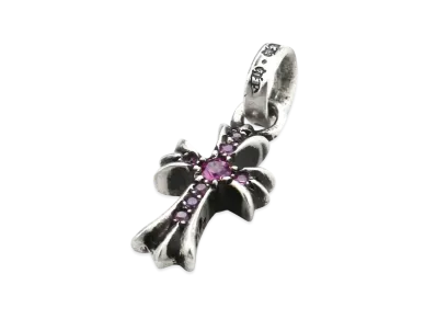 Chrome Hearts CH Cross Baby Fat Charm with Pink Sapple Pave "Pink Sapple Pave"