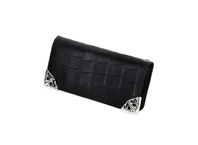 Chrome Hearts Single Fold Long Wallet Chips W / Aligator "Black"
