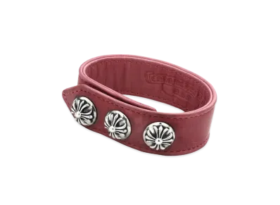 Chrome Hearts 3 Button 2 Snap Bracelet Cross "Smokey Pink"