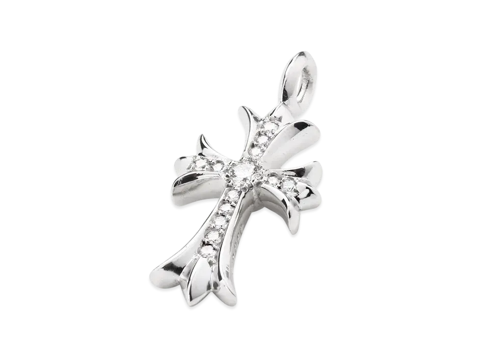 希少品】クロムハーツ タイニーファットクロスホワイトゴールド