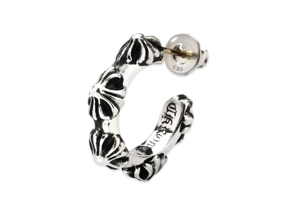 Chrome Hearts Cross Band Hoop Earrings "Silver"