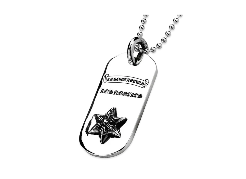クロムハーツ ドッグタグS NEW LA レイズドスター "シルバー"