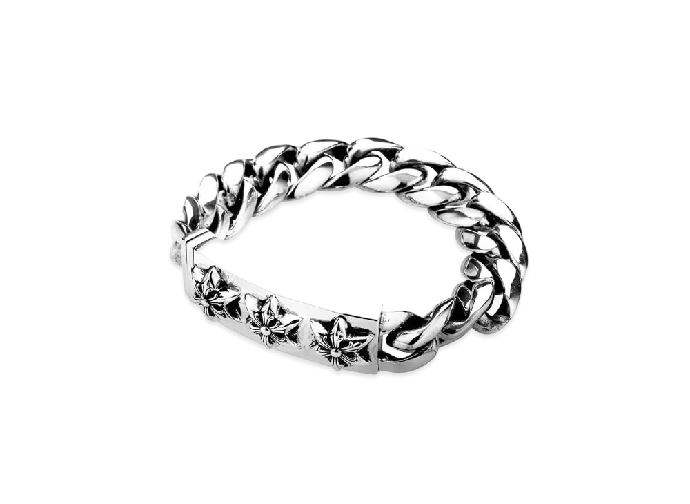 Chrome Hearts Id Bracelet W / 3 Star W / Classic Link "Silver"