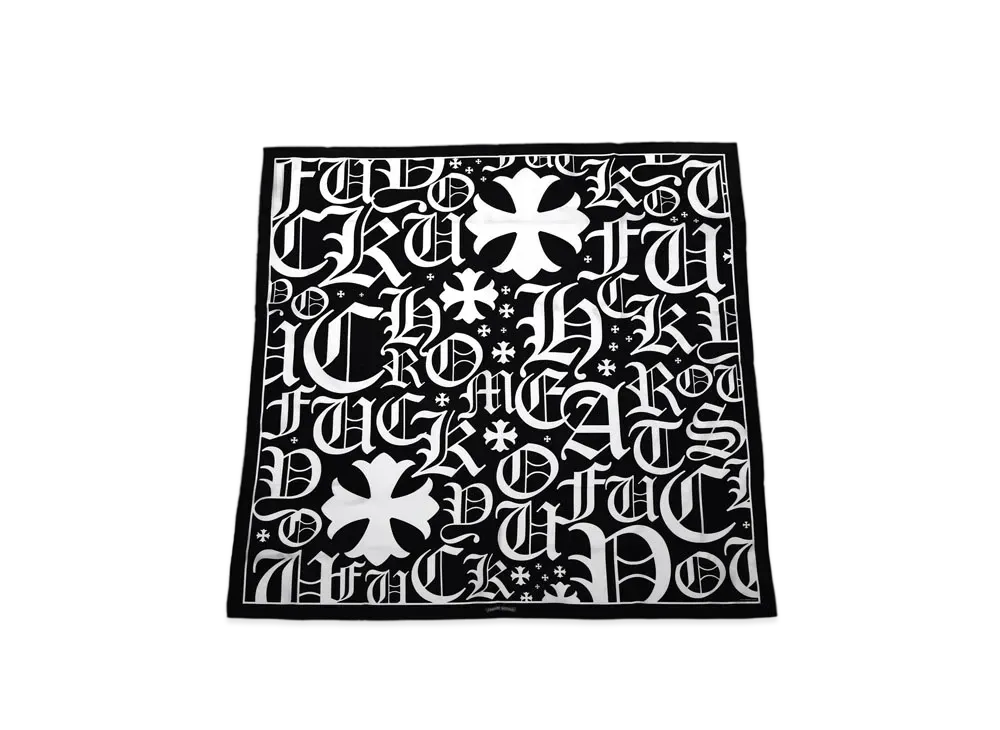 Chrome Hearts CH Fuck You All Over Scarf "Black/White"