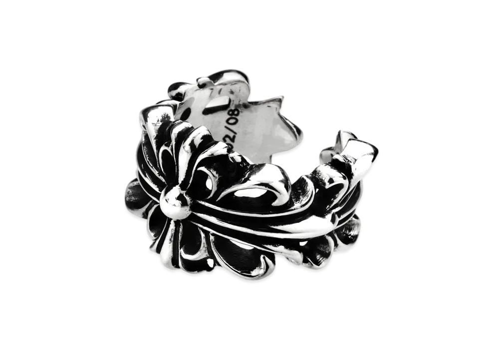 Chrome Hearts Double Floral Cross Ring "Silver"