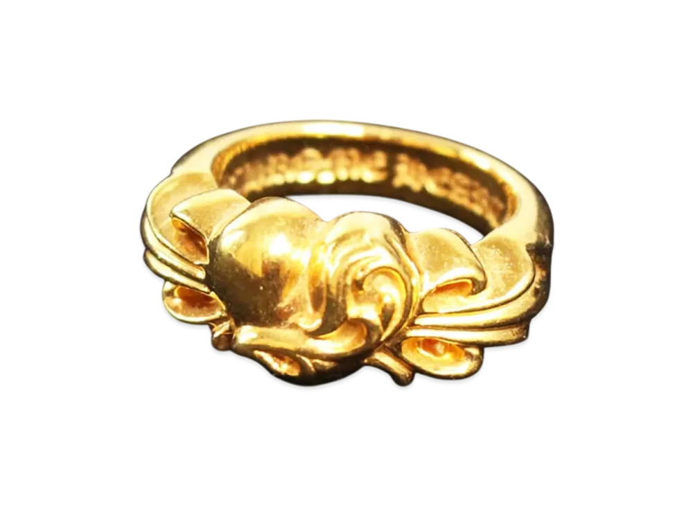 Chrome Hearts Floral Cross Heart Ring "Gold"