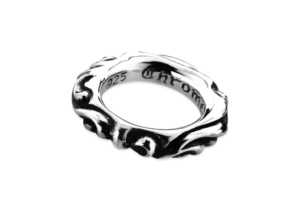 Chrome Hearts Scroll Band Ring "Silver"