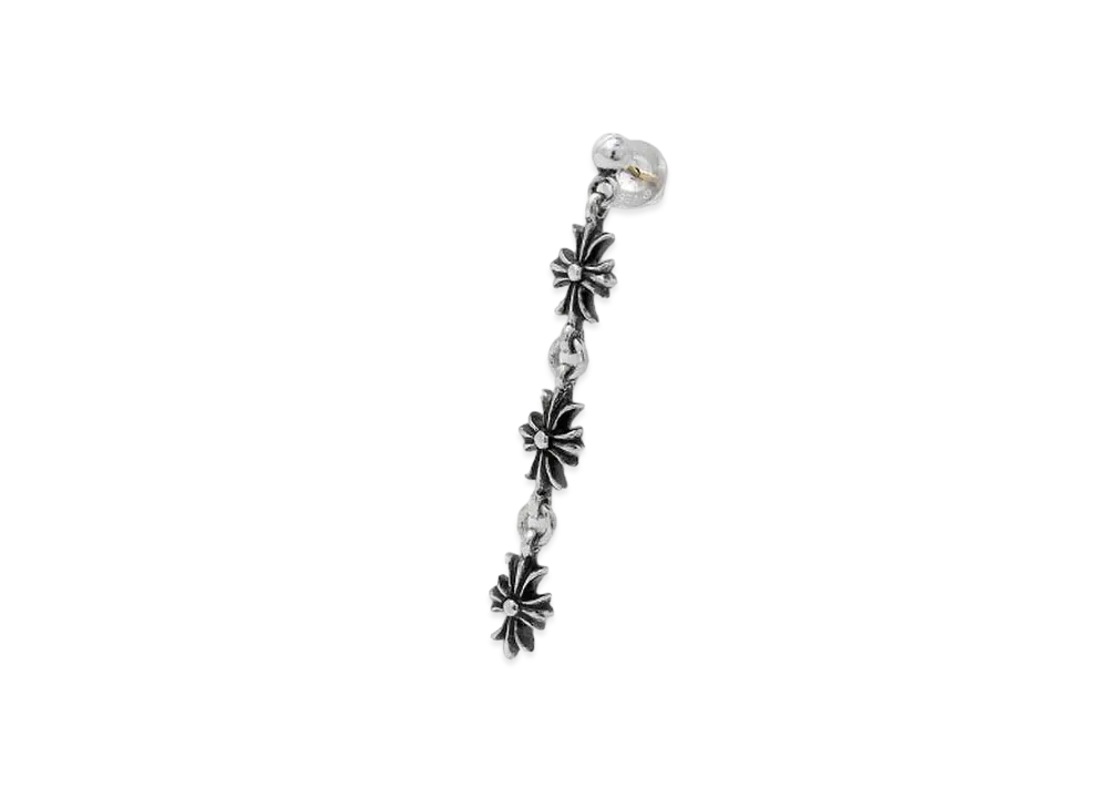Chrome Hearts Tiny E Ch Plus Stud 3 Drop Earrings "Silver"