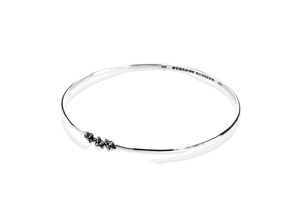 Chrome Hearts Bubble Gum Bangle 3 stars "Silver"