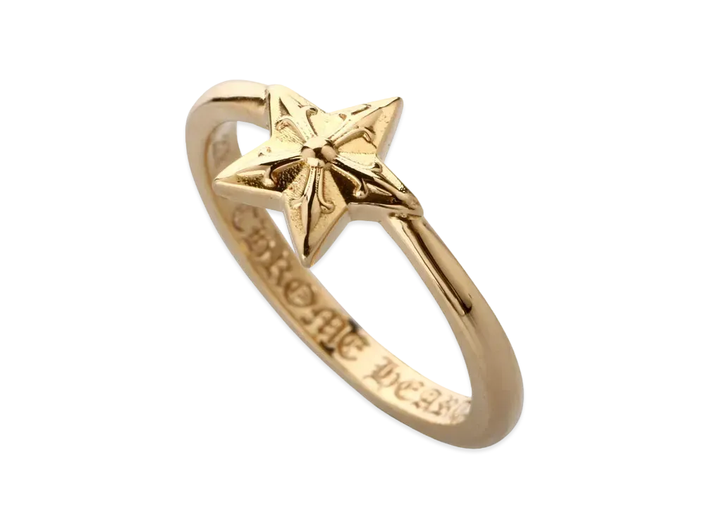 Chrome Hearts 22K Bubble Gum Ring W / Star 22K "Gold"