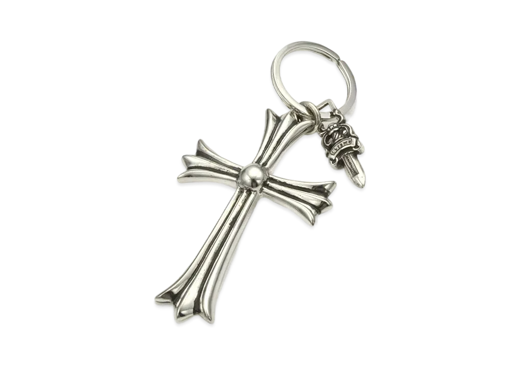 Chrome Hearts Large CH Cross Keycling Key Chain "Silver"