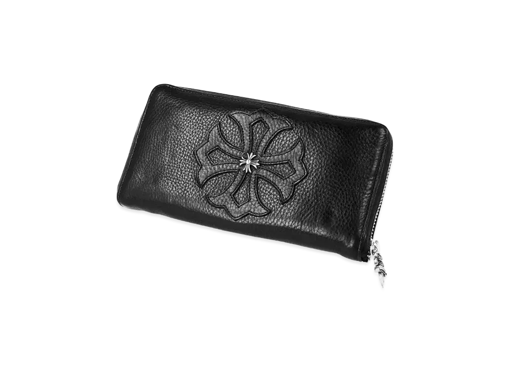 Chrome Hearts REC F Zip Wallet # 2 W / Trim Ch Plus Patch / Windows "Black"