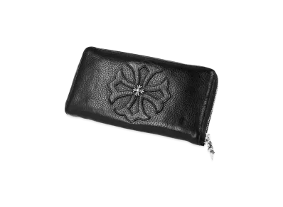 Chrome Hearts REC F Zip Wallet # 2 W / Trim Ch Plus Patch / Windows "Black"