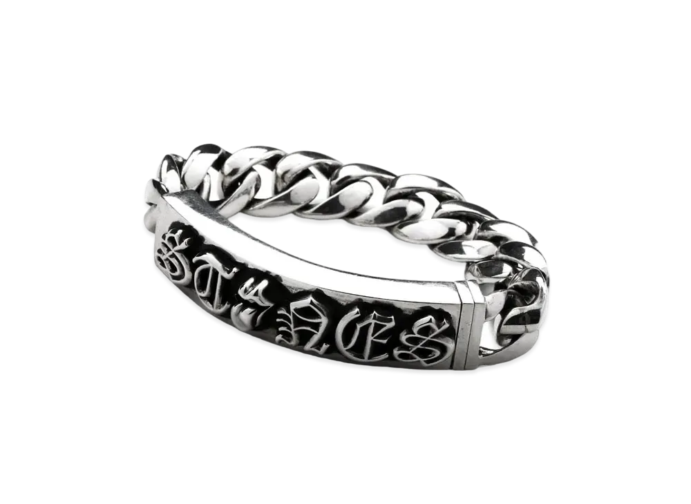 Chrome Hearts ID Breath Bracelet Stones Classic Link 10 Links "Silver"