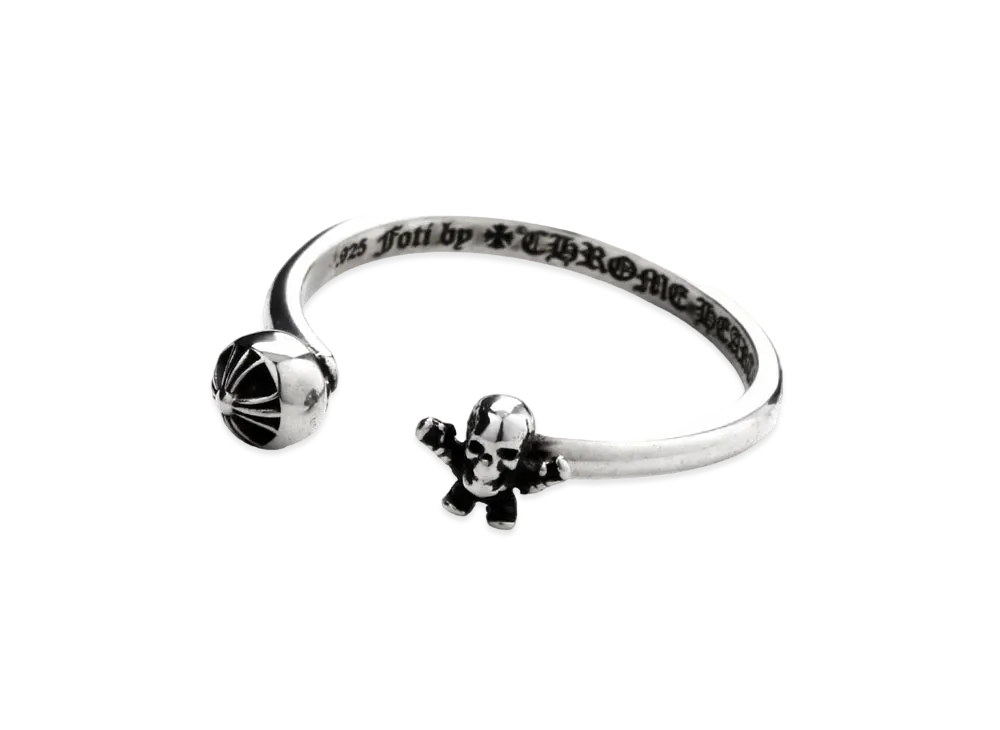 Chrome Hearts Forty Harristeeter Crossball Ring "Silver"