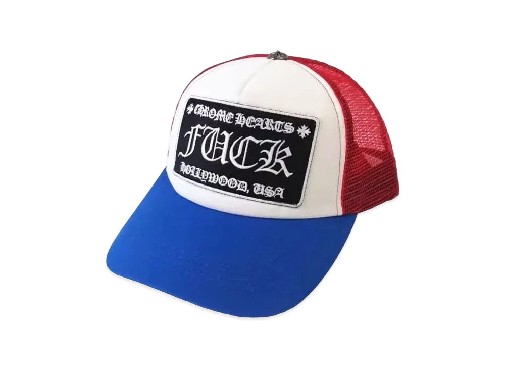 Chrome Hearts Tracker Cap Fuck "Blue/Red"