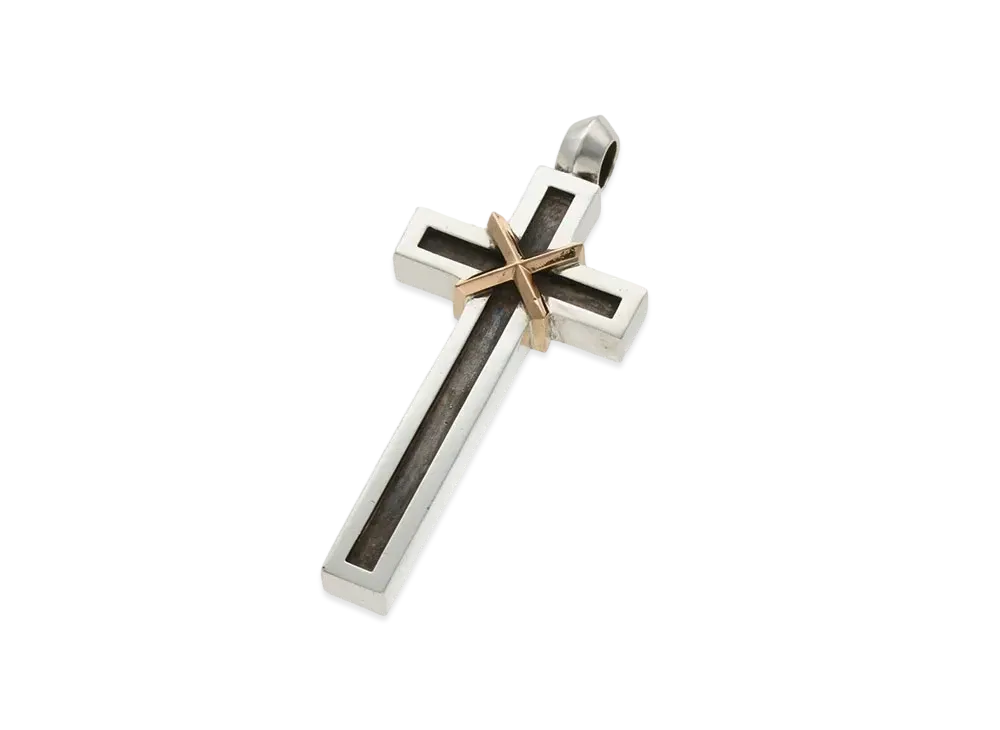 Chrome Hearts Large Mapple Thorpe Cross Pendant Top "Silver/Yellow Gold"