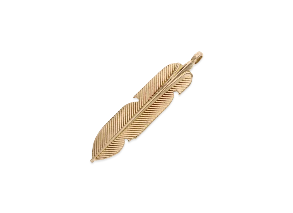 Chrome Hearts 22K Feather Pendant "Yellow Gold"