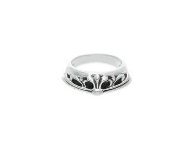 Chrome Hearts Half Classic Floral Cross Ring "Silver"