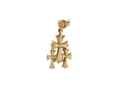Chrome Hearts Rriple CH Cross Drop Pierce "Gold"