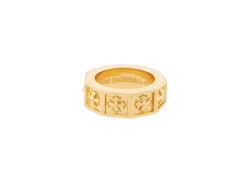 Chrome Hearts 22K Alphabet Block Ring "Yellow Gold"
