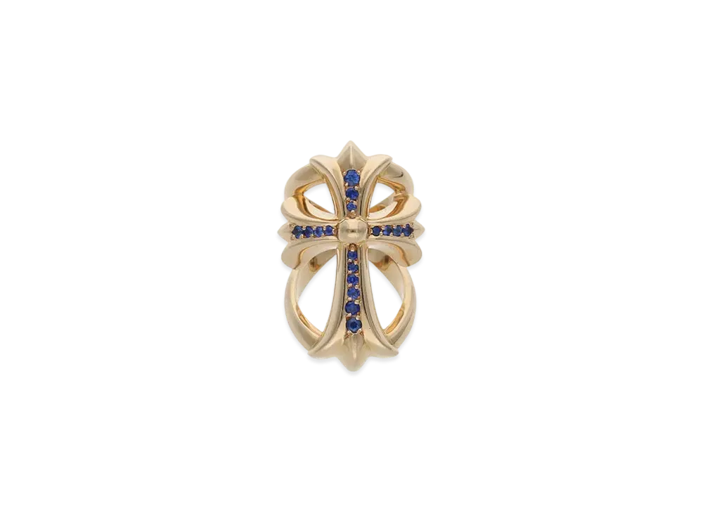 Chrome Hearts Infinity CH Cross Pave Emerald Ring "Yellow Gold"