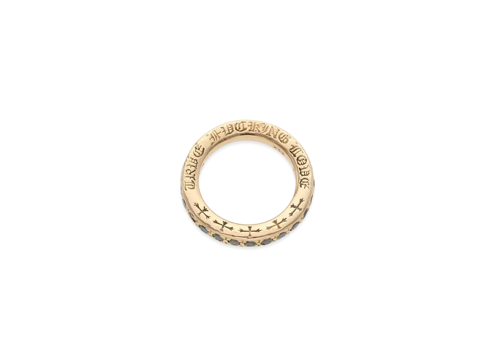 Chrome Hearts 22K TFL Pave Black Diamond Ring "Yellow Gold"