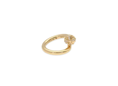 Chrome Hearts 22K Nail Cross Ball Pave Diamond Ring "Yellow Gold"