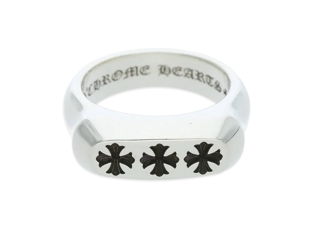 Chrome Hearts 22K Lil PJ 3CH Plus Ring "Silver"