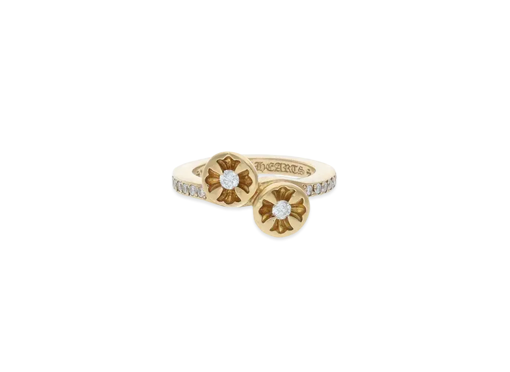 Chrome Hearts 22K Double Negative CH Plus Ring "Yellow Gold"