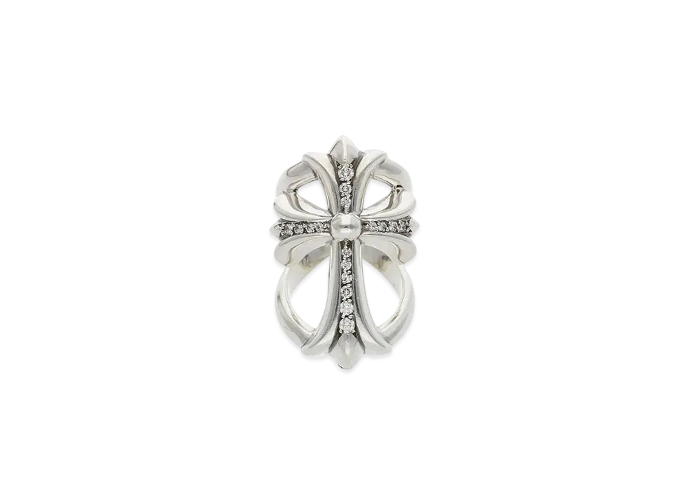 Chrome Hearts Infinity CH Cross Pave Diamond Ring 