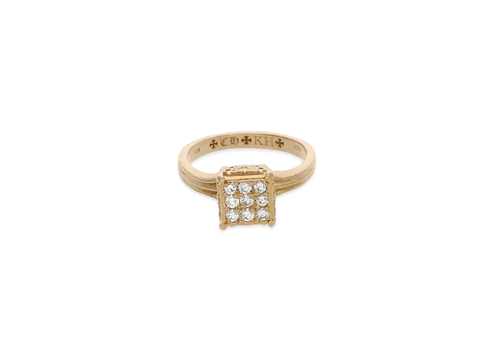 Chrome Hearts 22K Butterfly Cocktail Pave Diamond Ring "Yellow Gold"