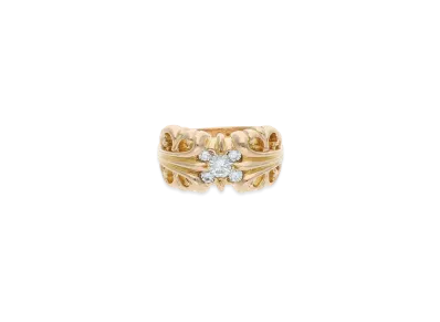 Chrome Hearts 22K K&T 5 Point Diamond Ring "Yellow Gold"