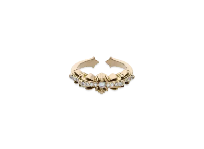 Chrome Hearts 22K Baby Classic Double Floral Pave Diamond Ring "Yellow Gold"