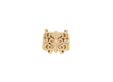 Chrome Hearts 22K RNG Butterfly Wrap Pave Diamond Ring "Yellow Gold"