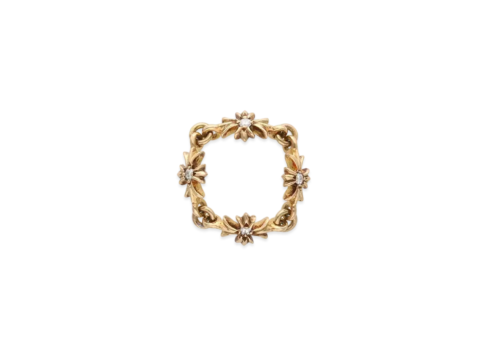 Chrome Hearts 22K Tiny E CH Plus Diamond Ring "Yellow Gold"