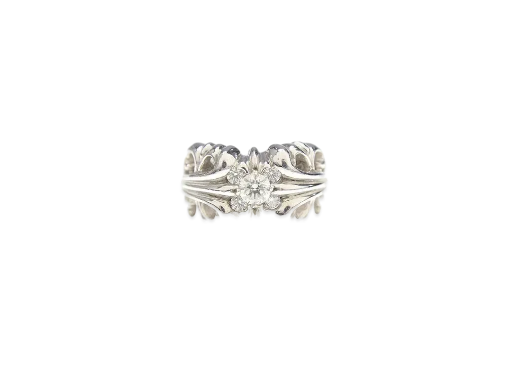 Chrome Hearts 18K K&T 5 Point Diamond Ring "White Gold"