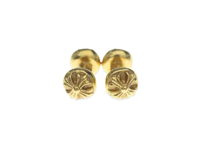 Chrome Hearts 22K Cuffs Barbell Cross Ball Cufflinks "Yellow Gold"