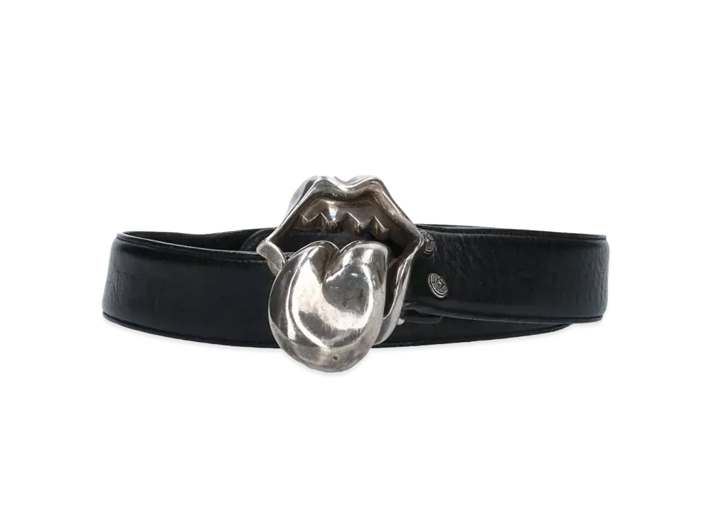 Chrome Hearts Lip & Tongue Buckle Leather Belt "Black/Silver"