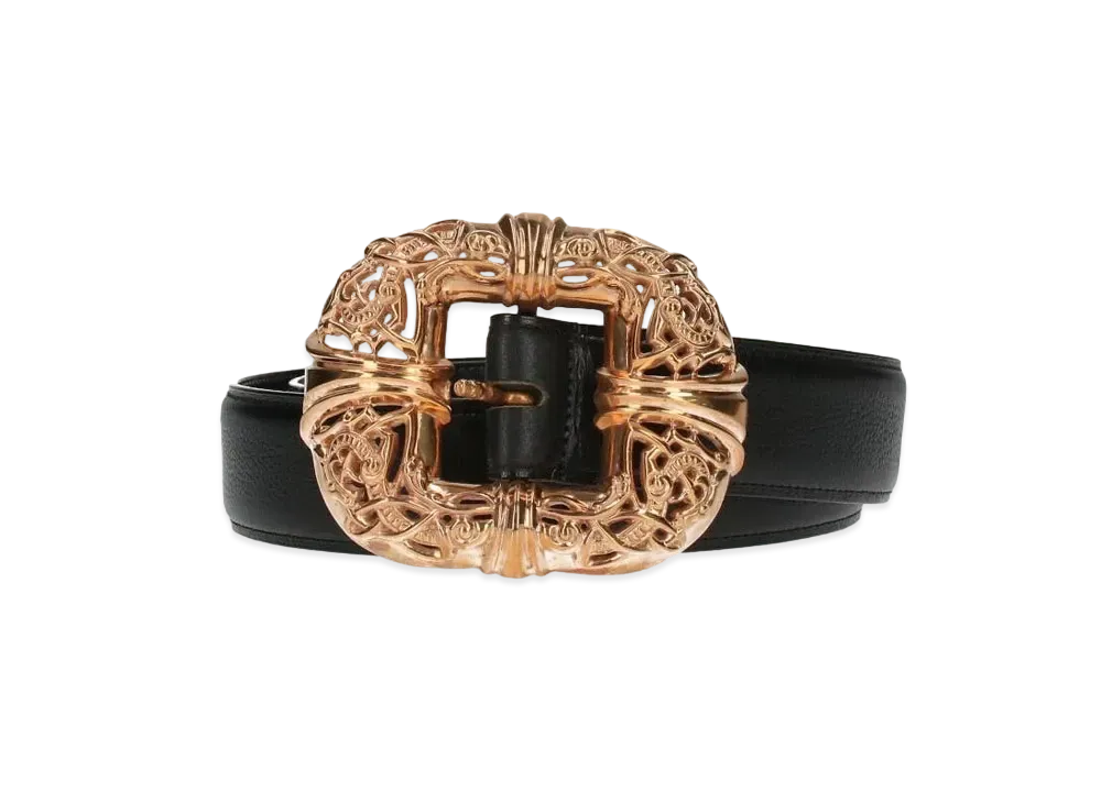 Chrome Hearts Celtic Center Leather Belt "Black/Bronze"