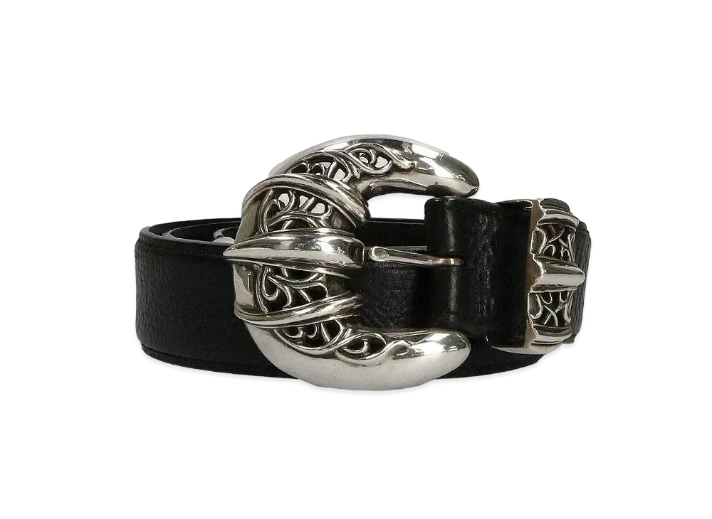 Chrome Hearts Talon 3PC Leather Belt "Black/Silver"
