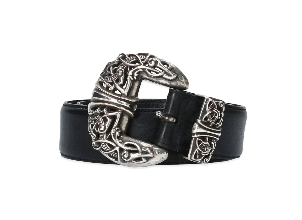 Chrome Hearts Celtic Talon 3PC Leather Belt "Black/Silver"