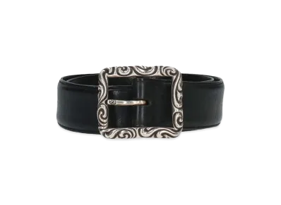 Chrome Hearts Rectangle Scroll Belt "Black/Silver"